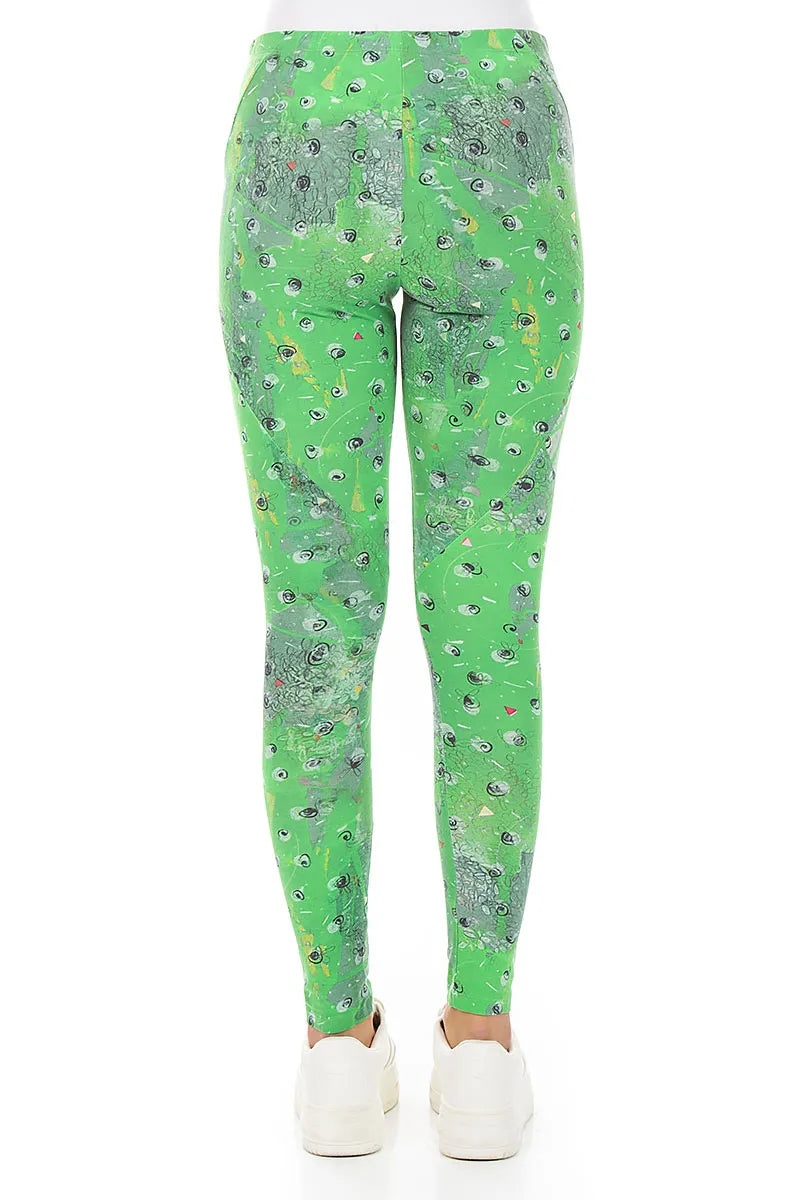 Leggings aus Baumwolle mit Wiese