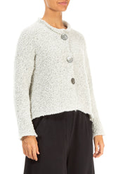 Mélange Ivory Alpaca Wool Cardigan 3