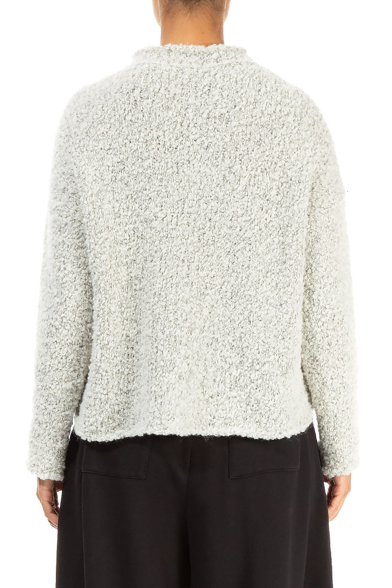 Mélange Ivory Alpaca Wool Cardigan 2