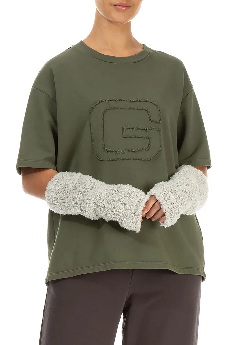 Mélange Ivory Alpaca Wool Wristlets 1