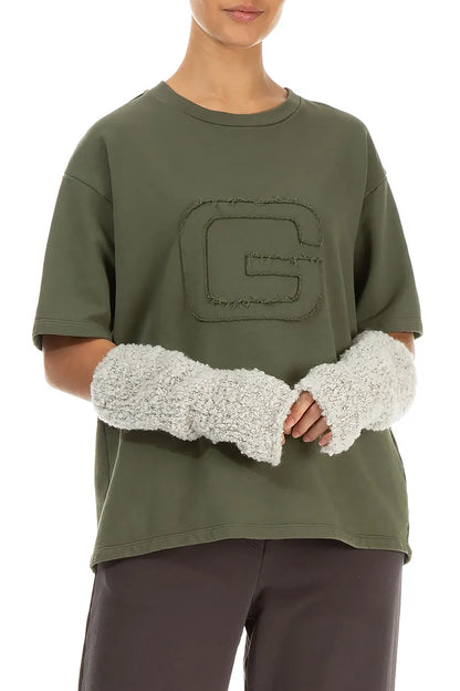 Mélange Ivory Alpaca Wool Wristlets