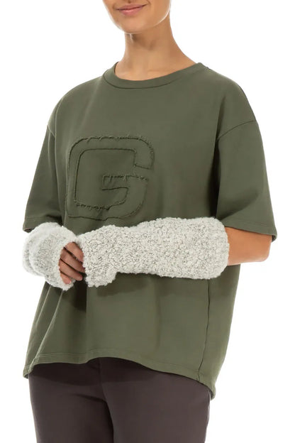 Mélange Ivory Alpaca Wool Wristlets