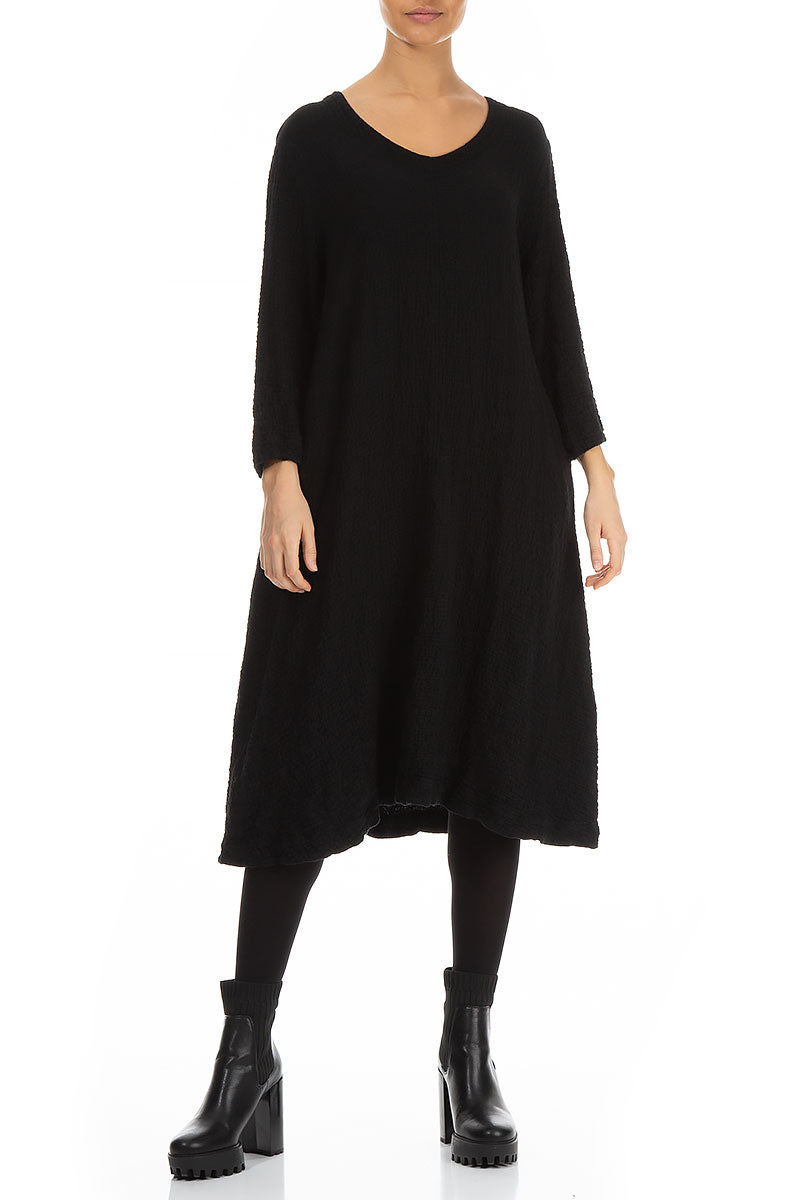 Midi Black Wool Dress 4