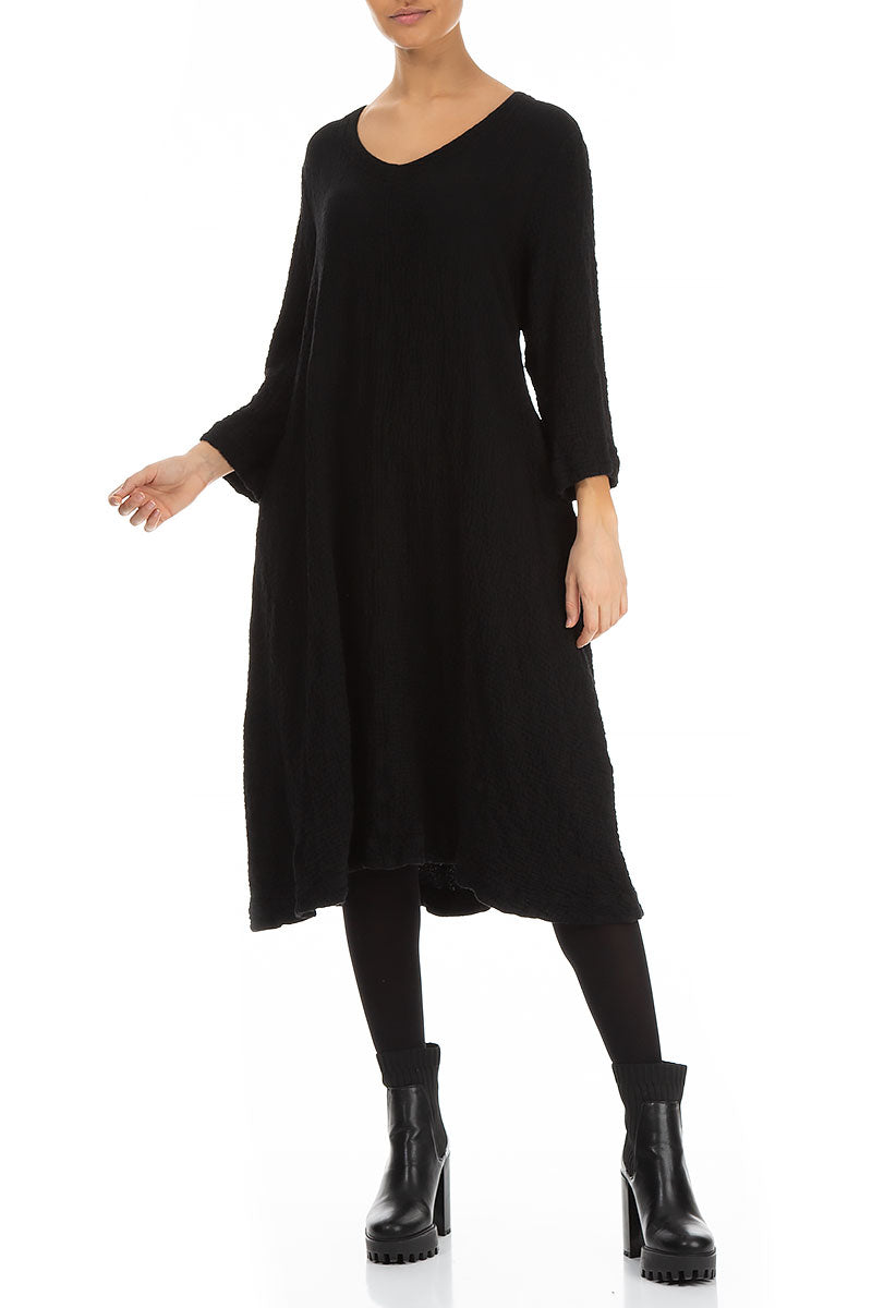 Midi Black Wool Dress 5