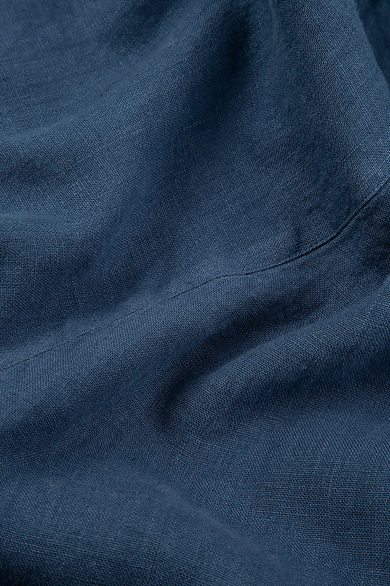 Midi Blue Linen Viscose Skirt