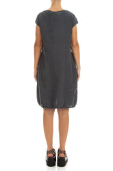 Midi Graphite Linen Dress 2