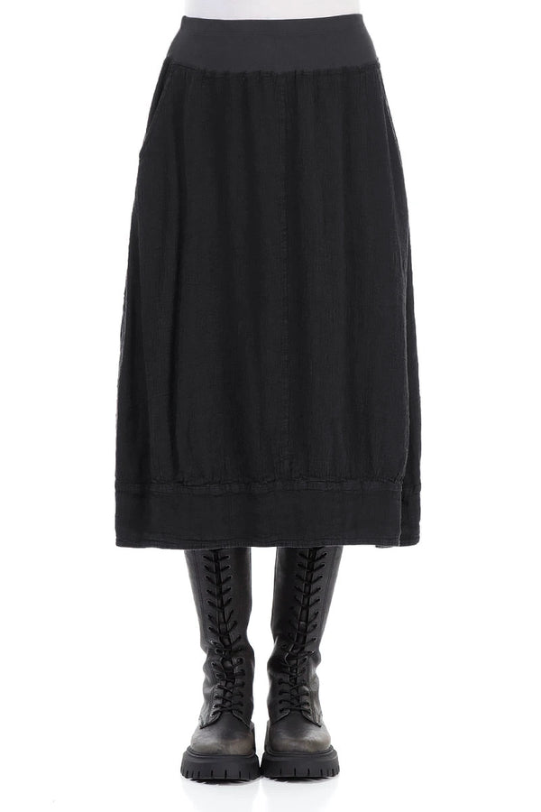 Midi Graphite Linen Viscose Skirt 1