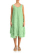 Midi Green Sorbet Gauze Linen Dress 1