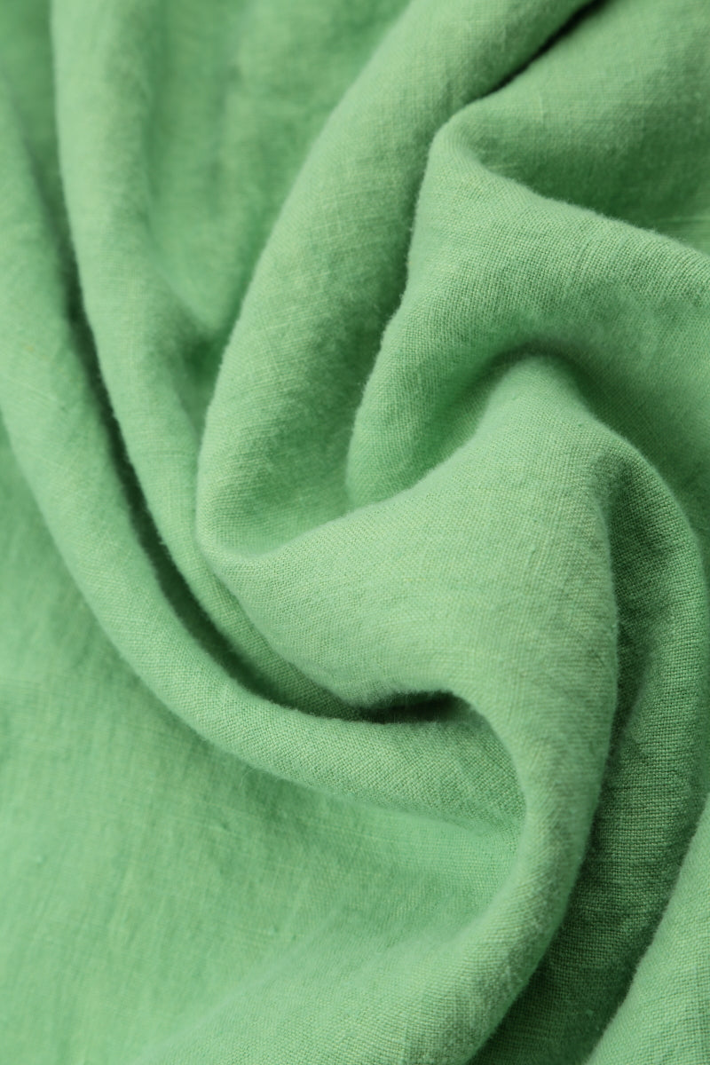 Midi Green Sorbet Gauze Linen Dress 5