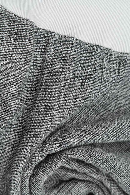 Jupe midi en Lin gris chiné