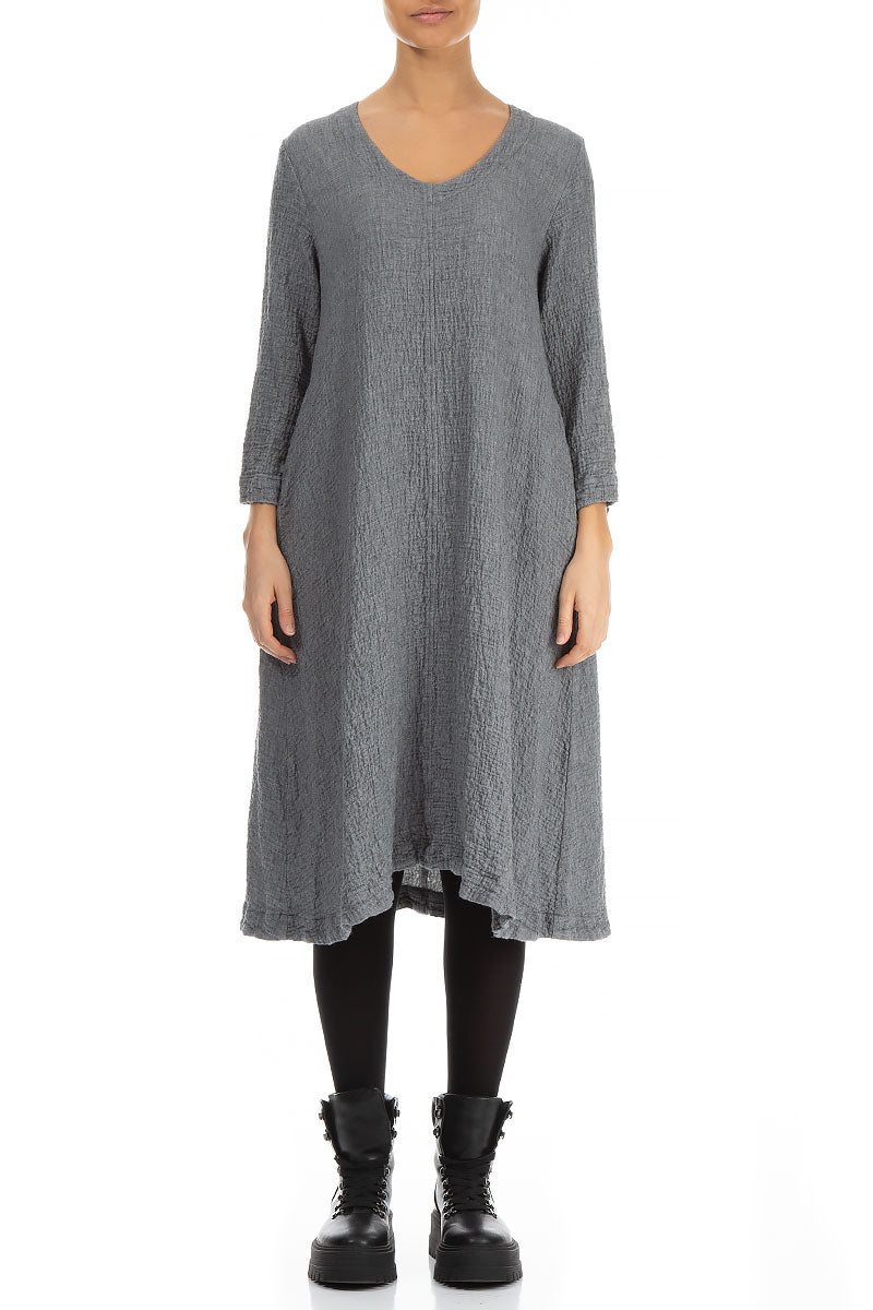 Midi Grey Wool Dress 1