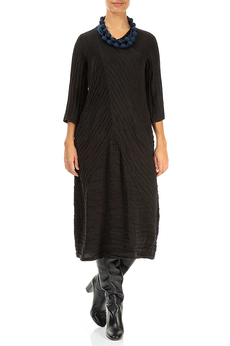 Mitternachtsblaue Halskette aus Bambusperlen aus Seide