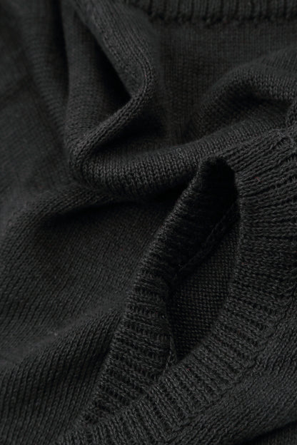 Minimal Black Linen Jumper