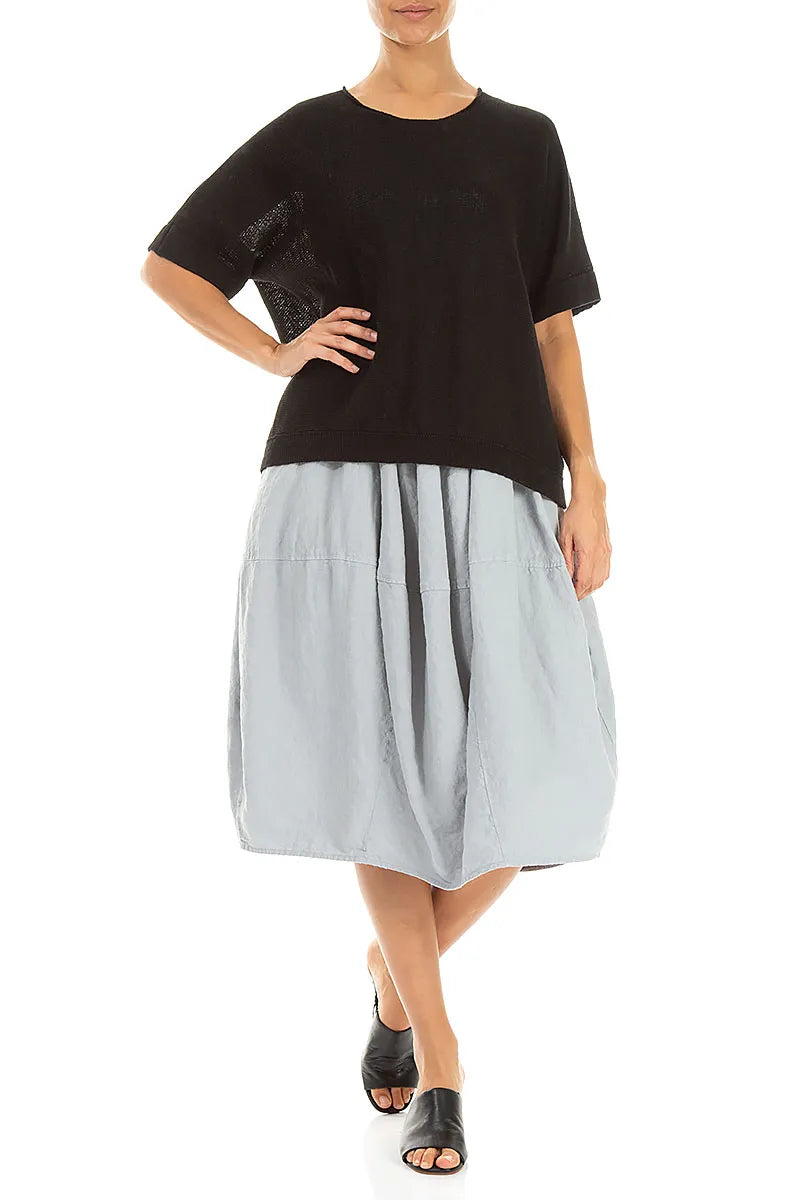 Minimal Black Linen Jumper