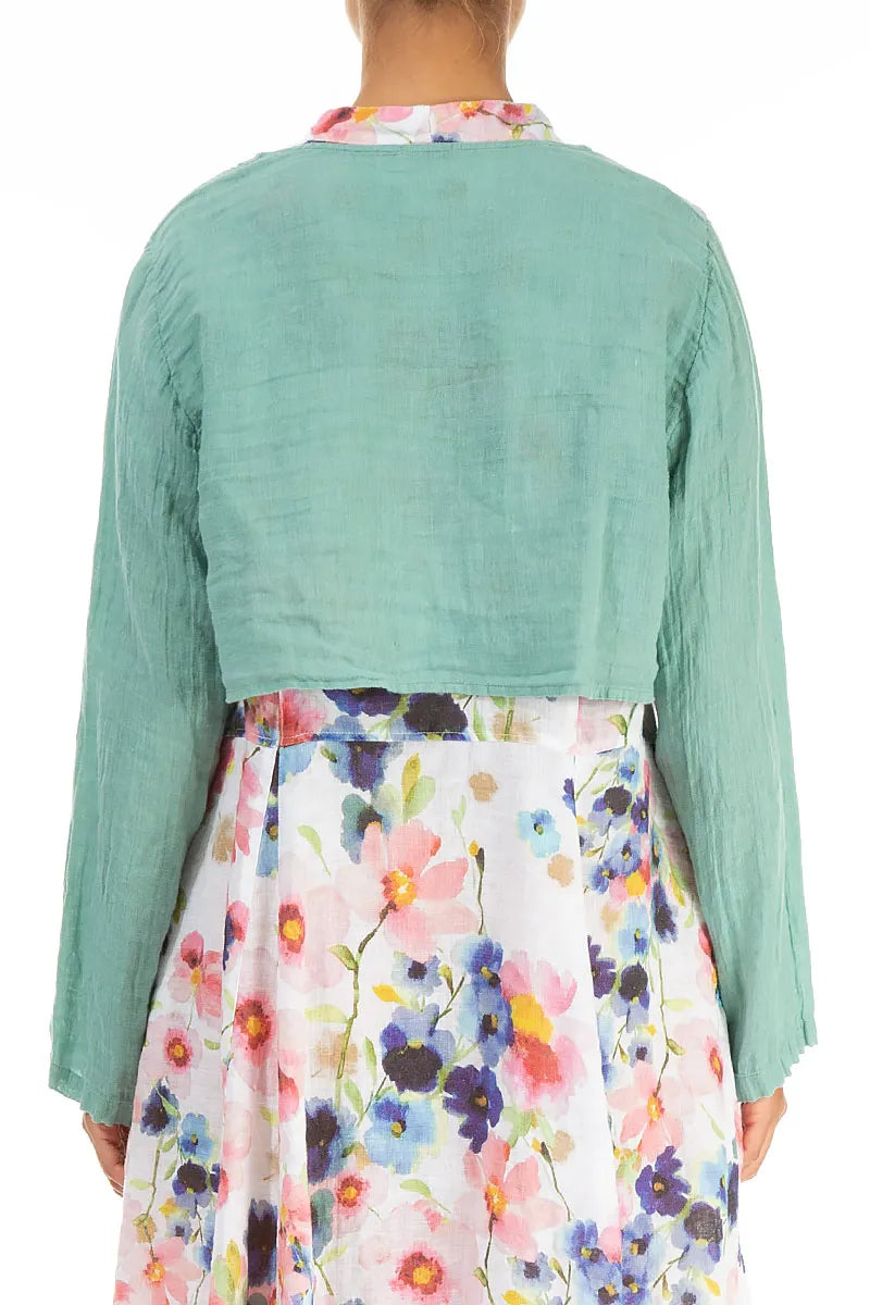 Mint Gauze Linen Overlay Jacket 2