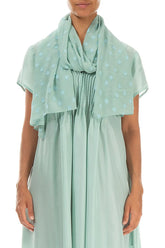 Mint Light Dotty Silk Scarf 1