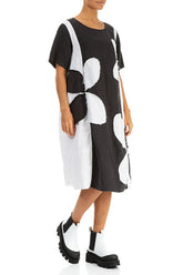 Monochrome Petal Linen Dress 3
