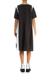 Monochrome Petal Linen Dress 2