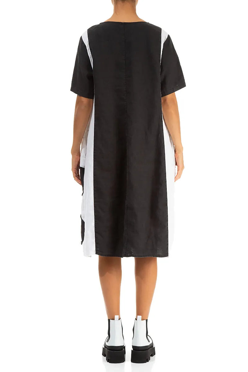 Monochrome Petal Linen Dress 2