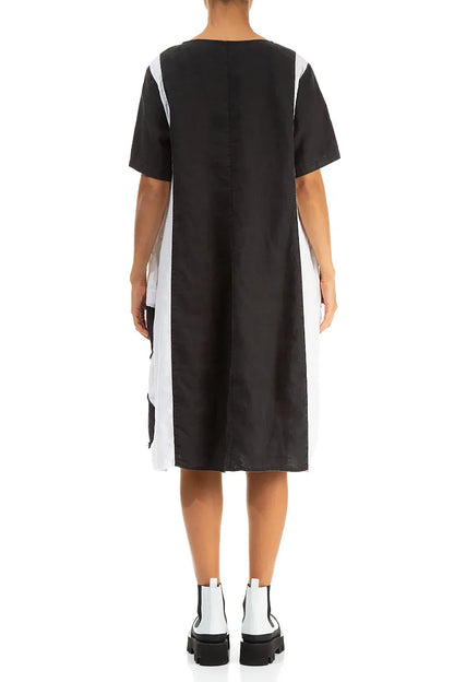 Monochrome Petal Linen Dress 2