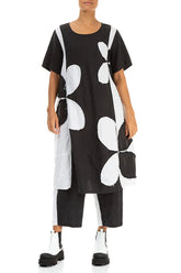 Monochrome Petal Linen Dress 5