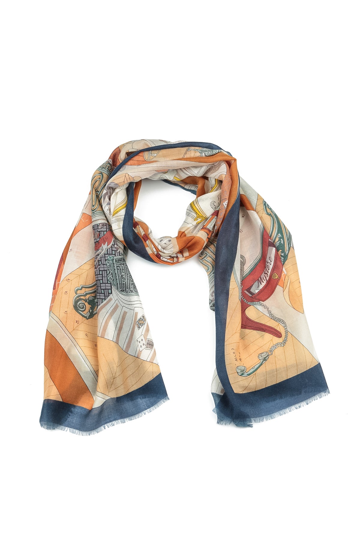 Mystery Library Cashmere Silk Scarf 4