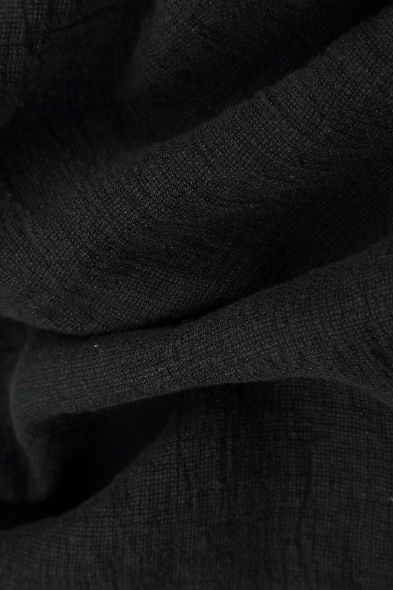 Narrow Black Mélange Linen Trousers 4