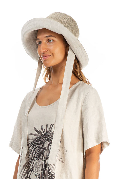 Natural Handwoven Linen Bucket Hat 1
