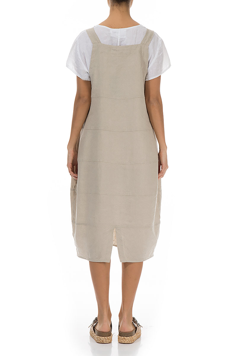 Natural Linen Dungaree Dress 2