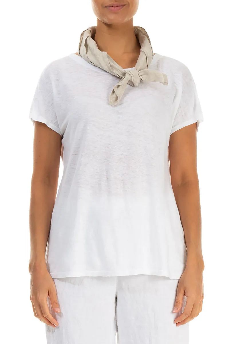 Salbeifarbener Leinen-Gaze-Schal