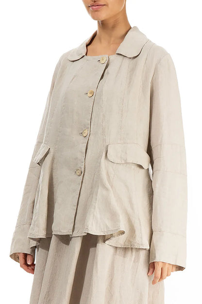Veste trapèze en lin naturel