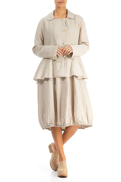Veste trapèze en lin naturel