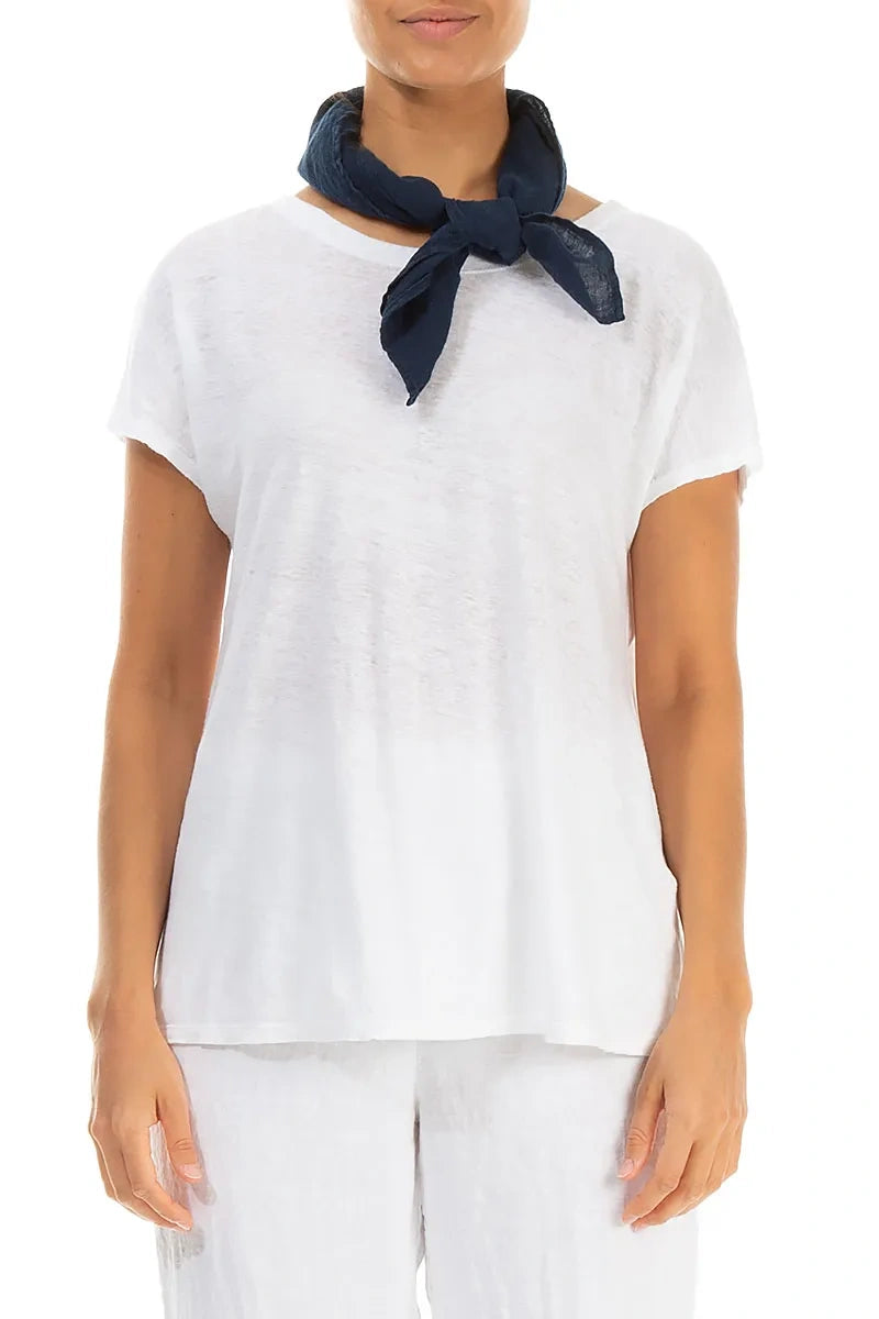 Navy Gauze Linen Scarf