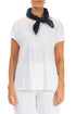 Navy Gauze Linen Square Scarf 1