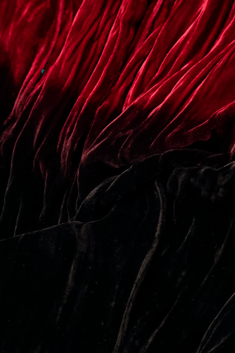 Cherry Red Ombré Silk Velvet Scarf 4