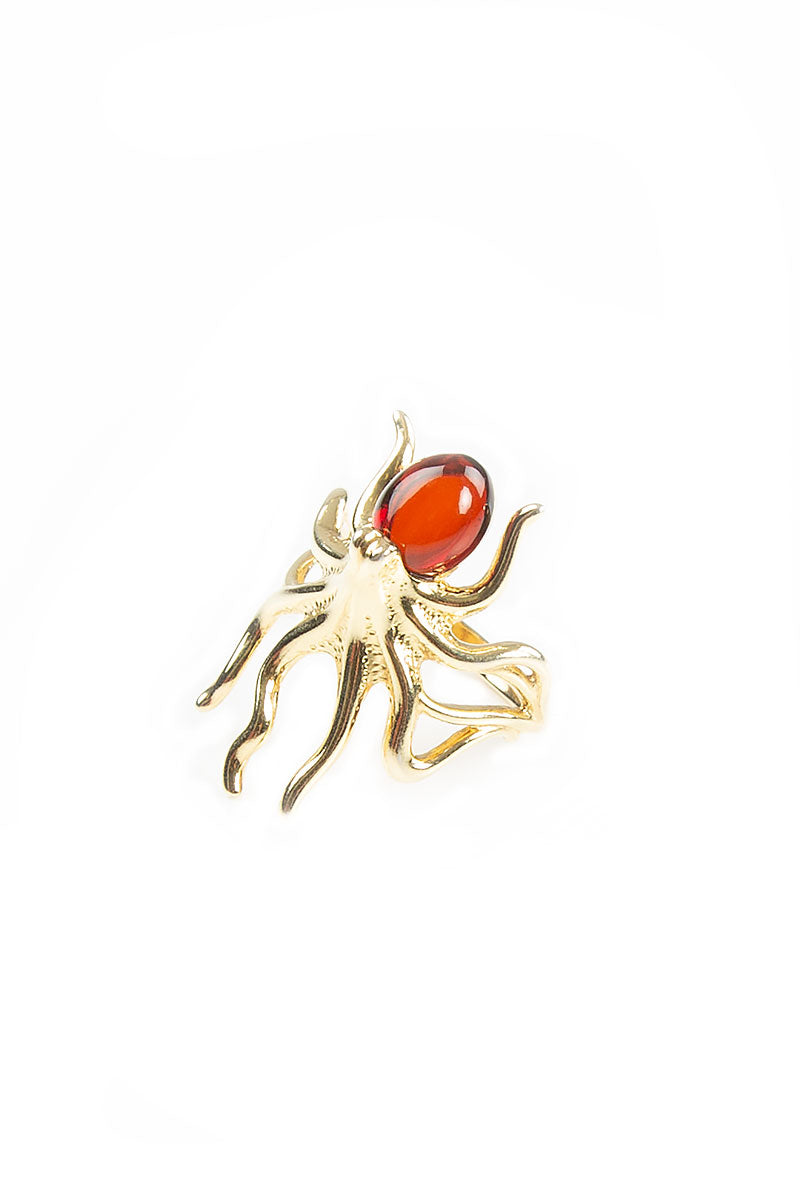 Octopus Amber Ring 1