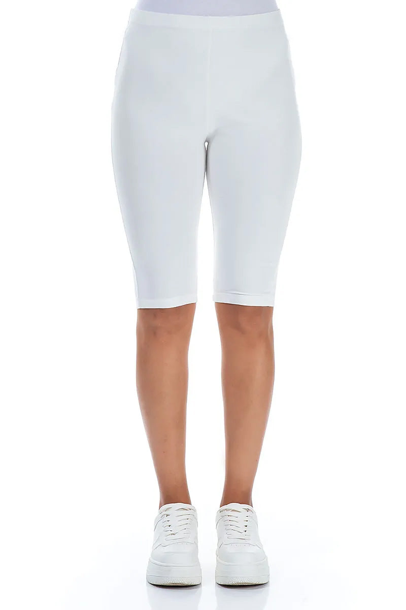 Off White Cotton Stretch Shorts 1