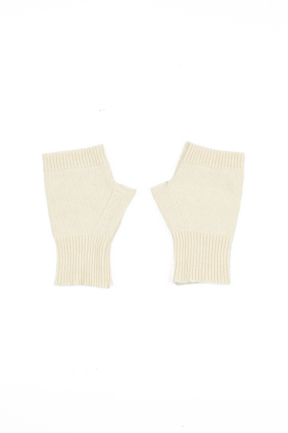 Off White Soft Wool Arm Warmers