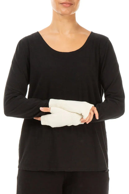 Off White Soft Wool Arm Warmers