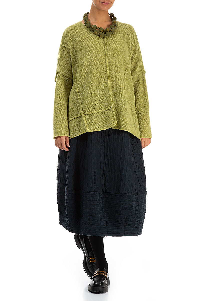 Olive Dotty Silk Bead Necklace 2