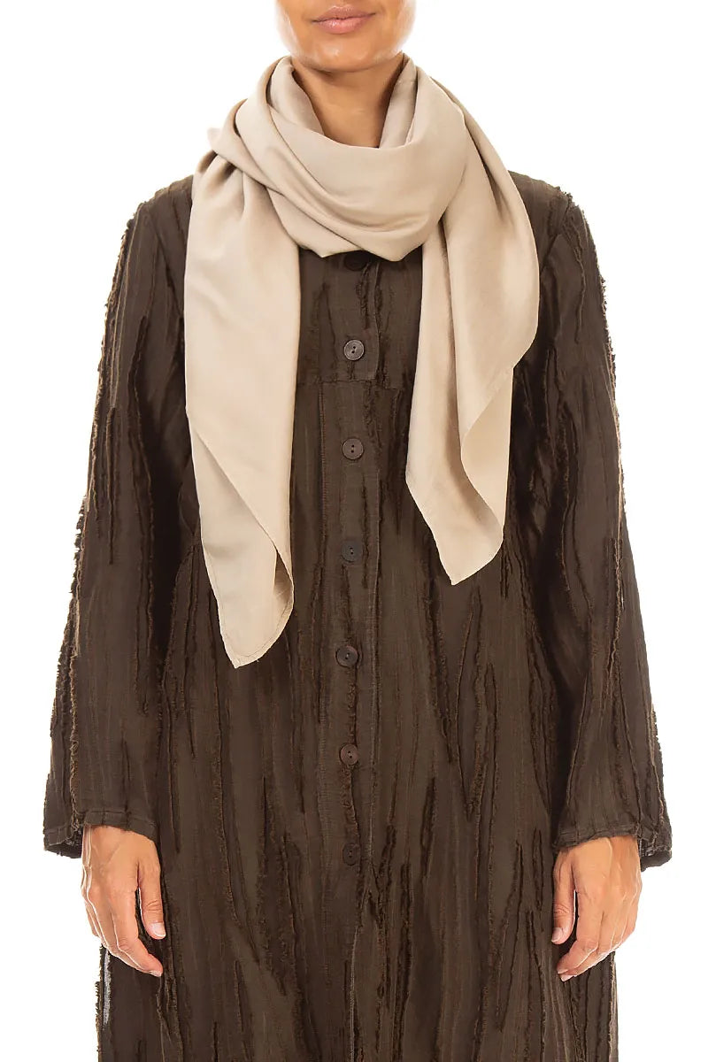Foulard olive en Soie et Bambou