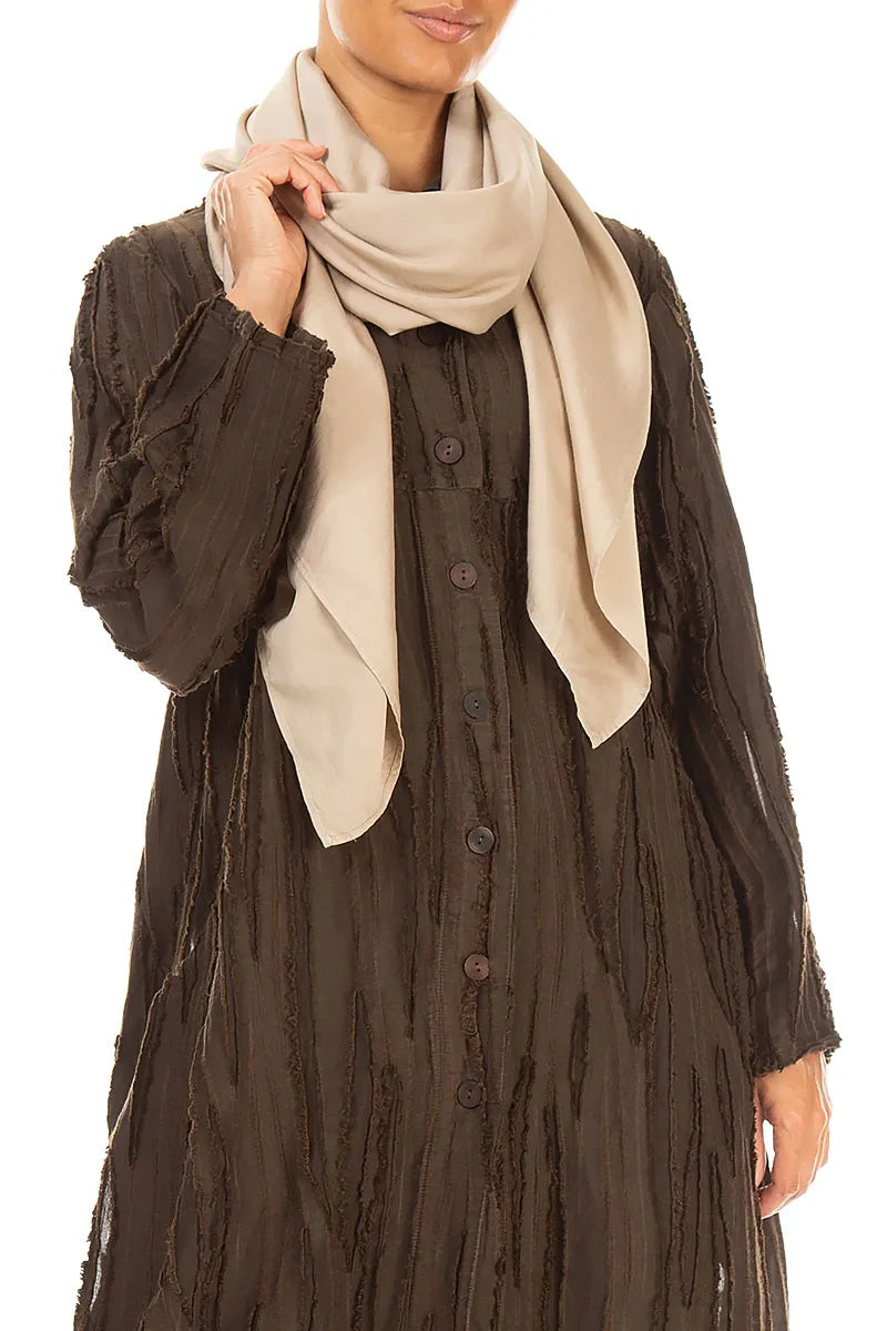 Foulard olive en Soie et Bambou