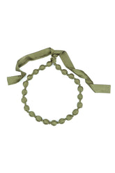 Olive Silk Bead Necklace 6