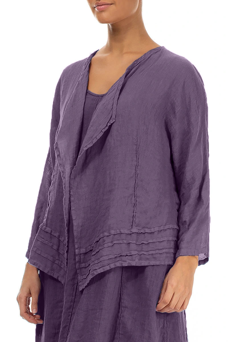 Open Amethyst Gauze Linen Jacket