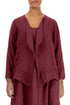 Open Antique Ruby Gauze Linen Jacket 1