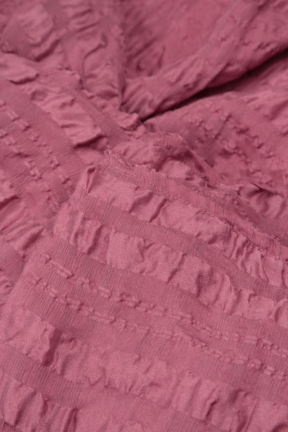 Veste ouverte en soie texturée rubis antique