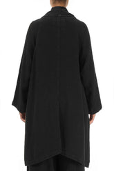 Open Black Heavier Linen Jacket 2