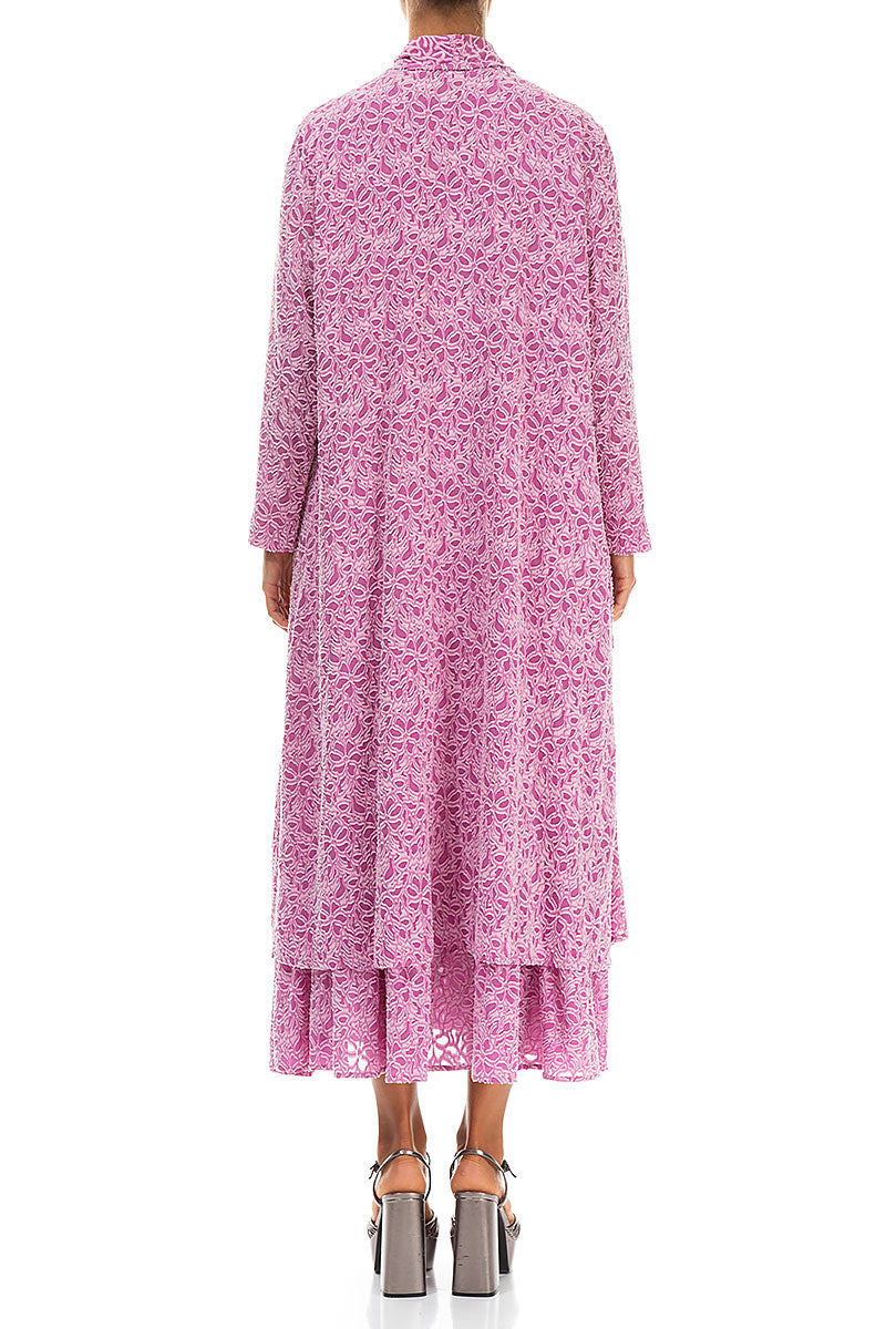 Open Floral Wild Berry Silk Jacket 2