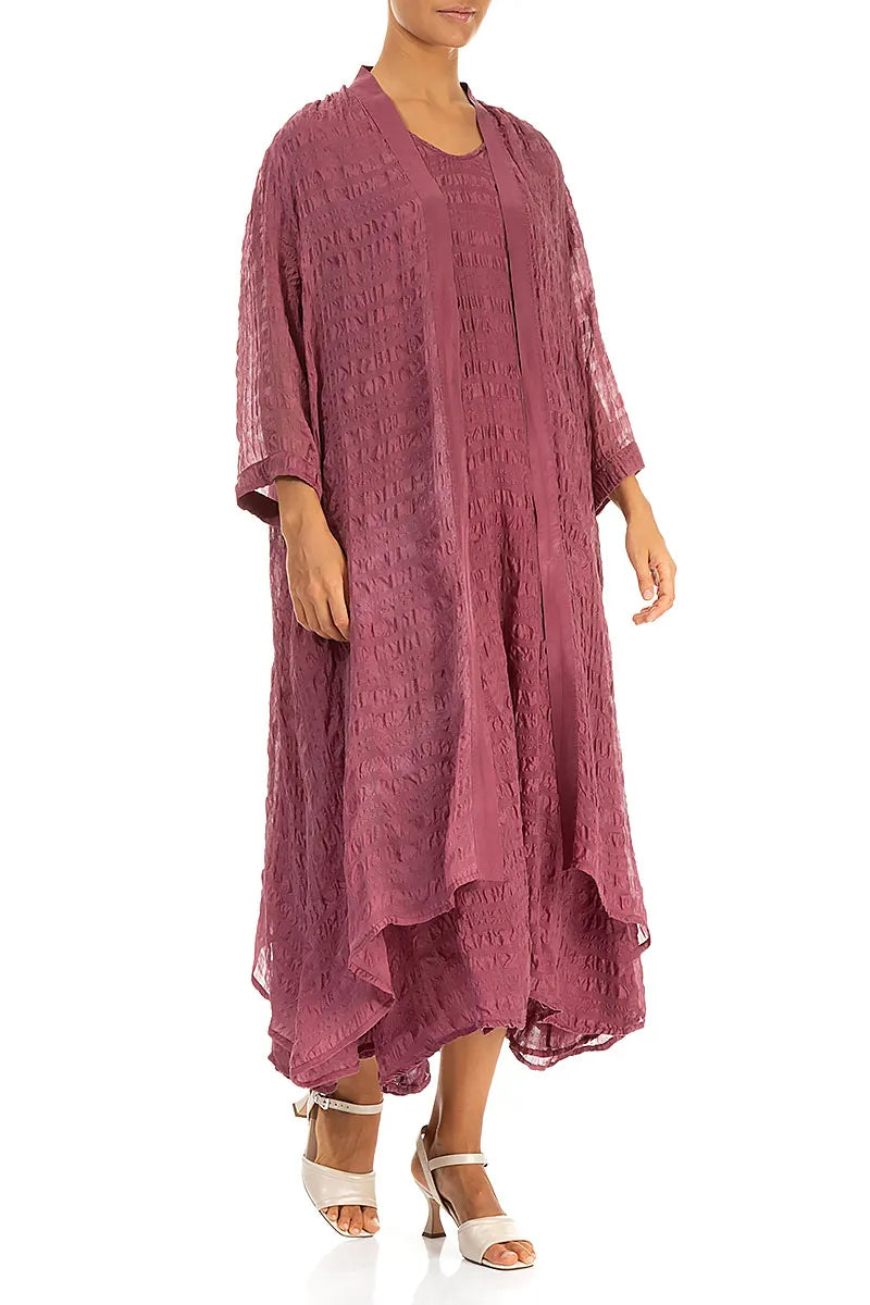 Open Front Antique Ruby Light Silk Jacket 4