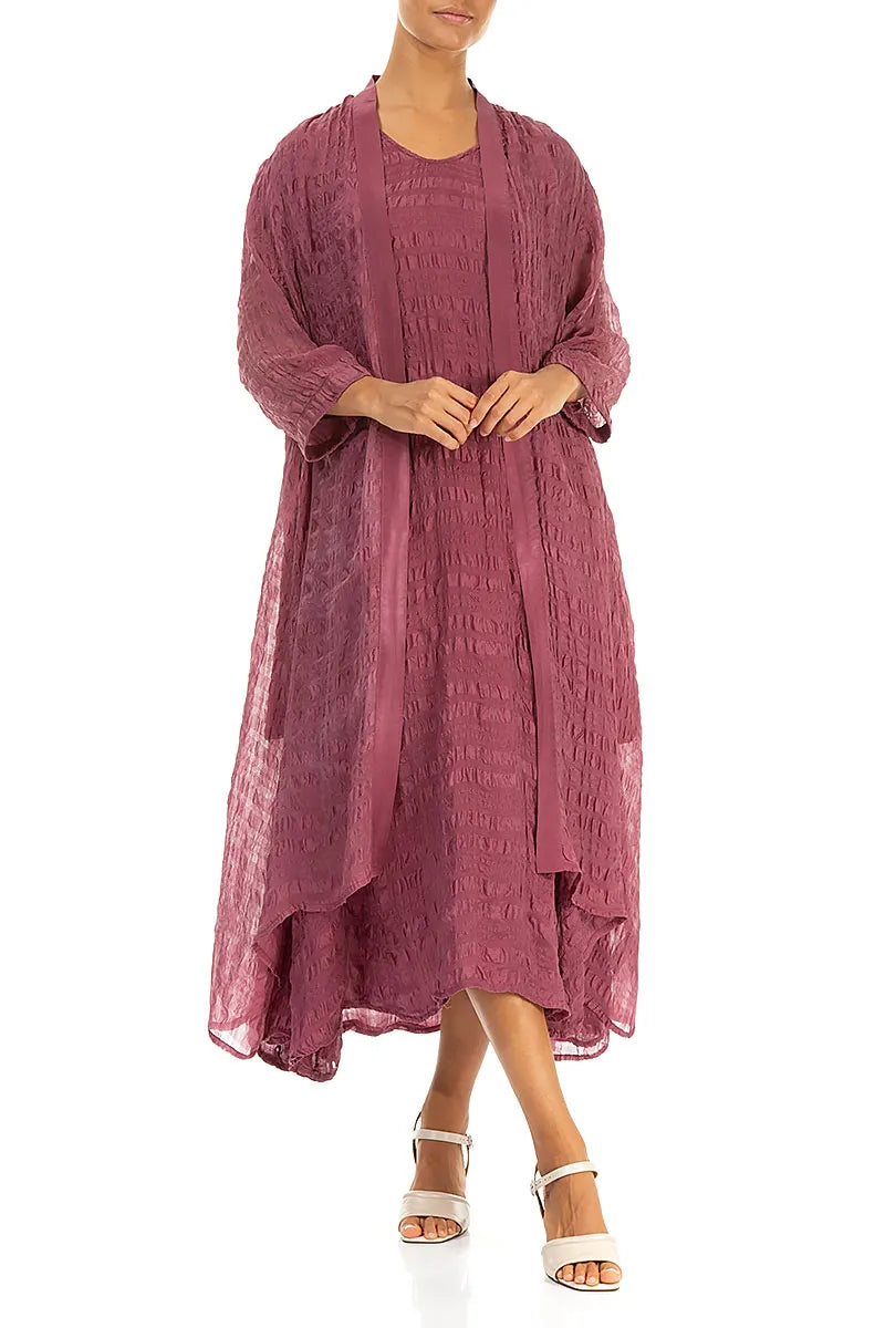 Open Front Antique Ruby Light Silk Jacket 5